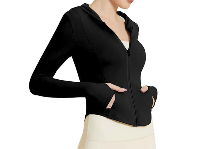 PRICE DROP! Women's Hooded Sport Yoga Activewear Top - 3 Sizes & 4 Colours