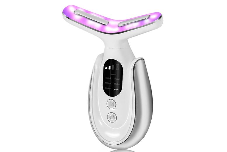 Price Drop! 7-Colour Led Neck & Face Massager - Advanced Skincare Device, Portable, Ergonomic Design