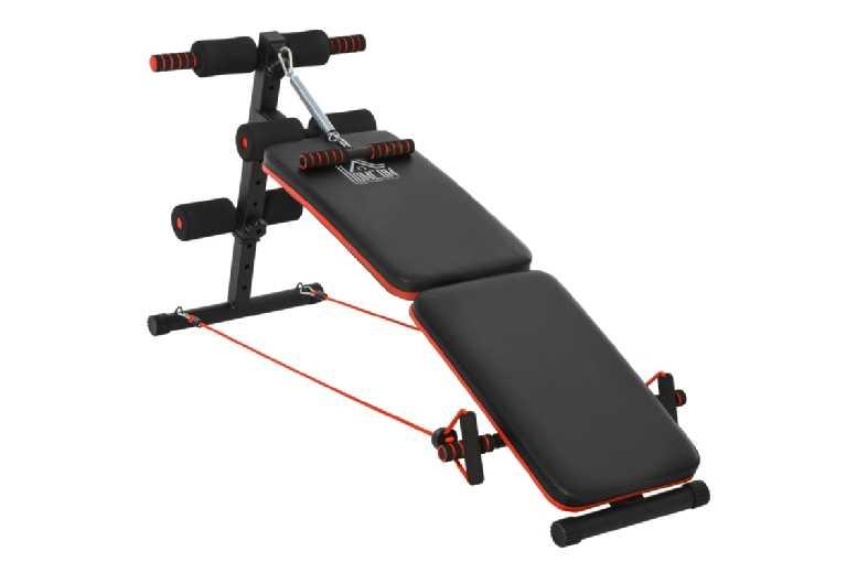 Price Drop! Foldable Steel Sit-Up Bench With Thigh Support & Pull Rope - Multi-Function Home Gym Equipment, Space-Saving, Adjustable Fitness Bench | W
