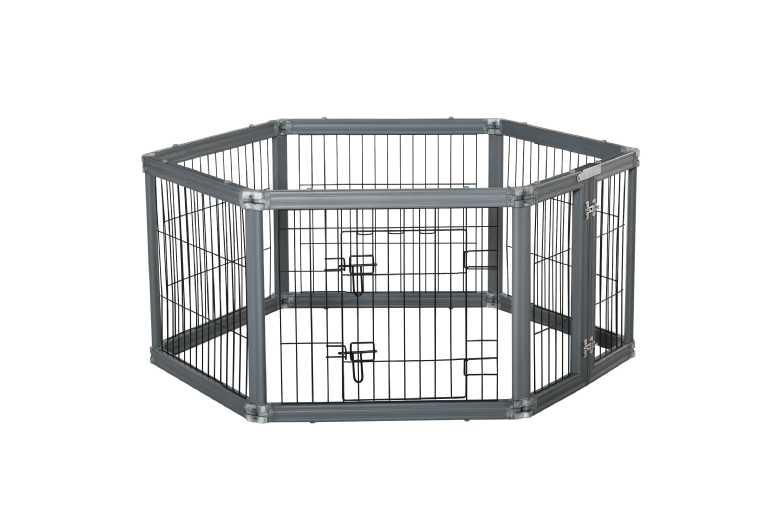 Heavy Duty Foldable Dog Playpen With Lockable Door - Customisable 6-Panel Pet Enclosure For Small & Medium Breeds, Indoor/Outdoor Use