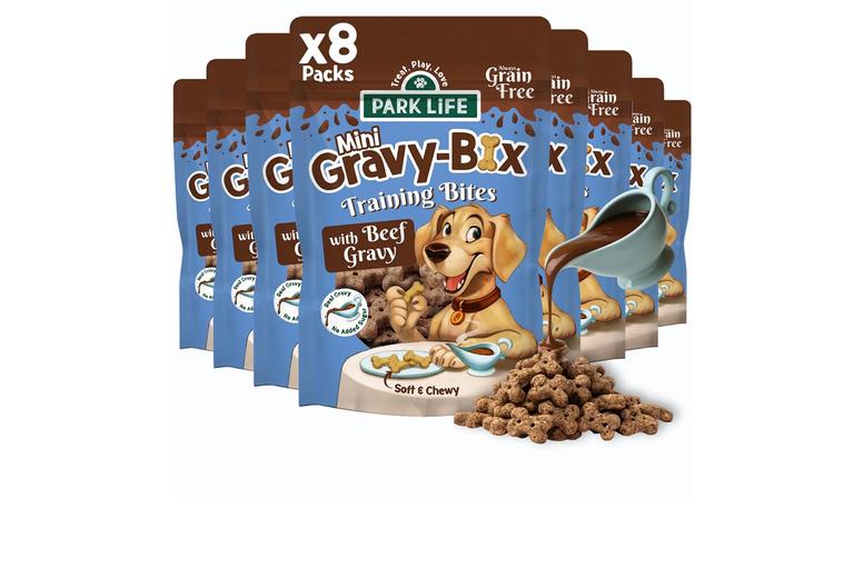 8 Pack Gravy-Bix Grain-Free Mini Beef Dog Training Treats