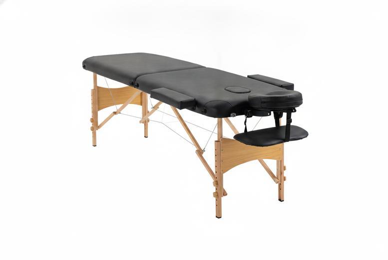 Homcom Lightweight Massage Table, Adjustable Height, Arm Rest, Foldable Design