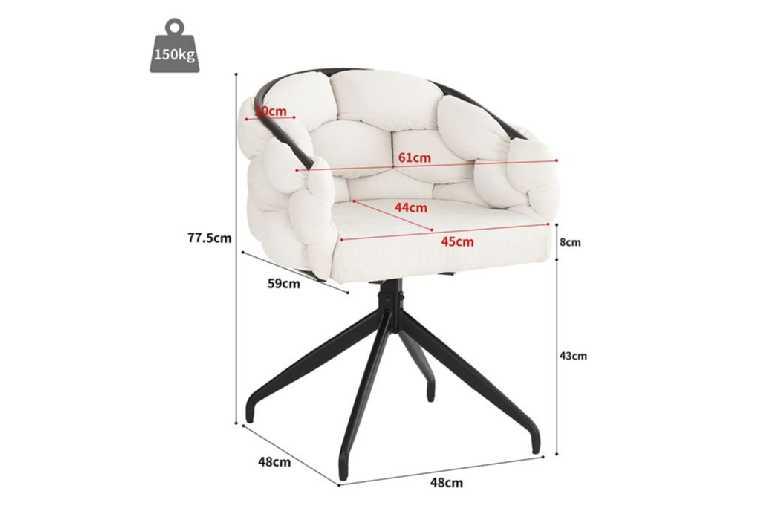 Set Of 2 Modern Velvet Swivel Dining Chairs - Beige, 360° Rotating, Metal Frame