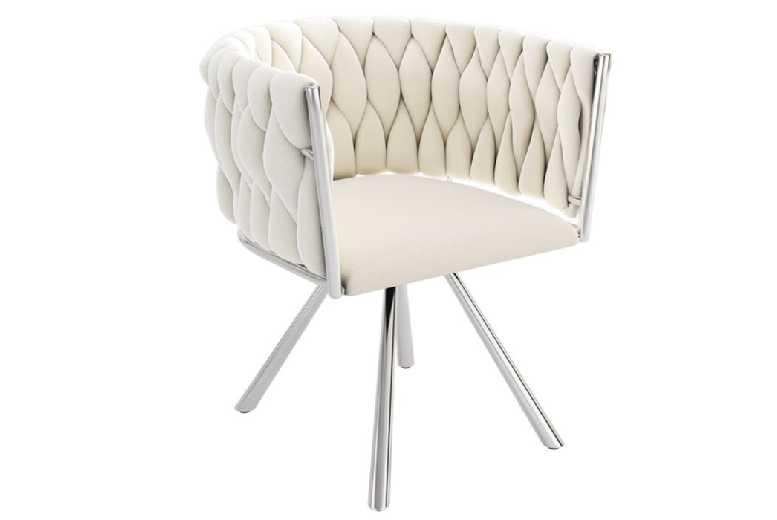 Set Of 2 Modern Velvet Swivel Dining Chairs With Armrests - Silver Metal Frame, Ergonomic