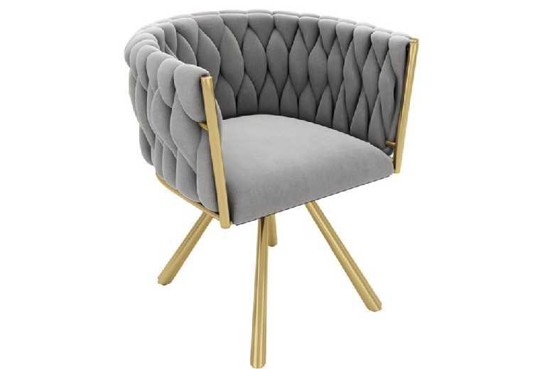 Velvet & Gold Swivel Dining Chairs Set Of 2 - Modern Seating