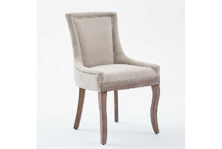 Set Of 2 Modern Dining Chairs - Upholstered, Solid Wood