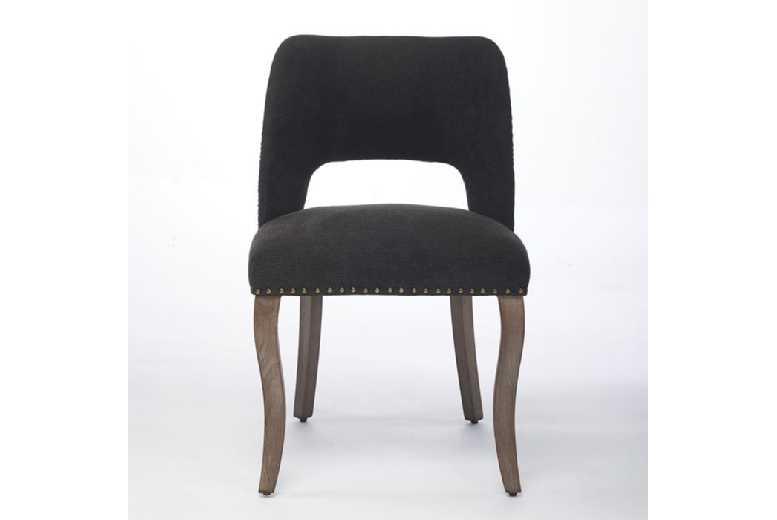 Set Of 2 Modern Velvet Dining Chairs - Sturdy Wood Legs, Cut-Out Backrest
