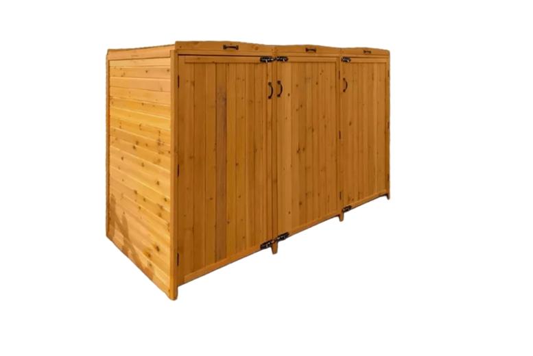 Deluxe Wheelie Bin Storage With Hydraulic Arms - 3 Bay Unit