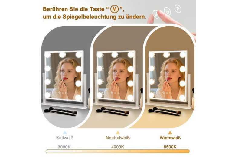 Hollywood Makeup Mirror With Led Lighting - Bright, Adjustable, Compact Vanity Mirror