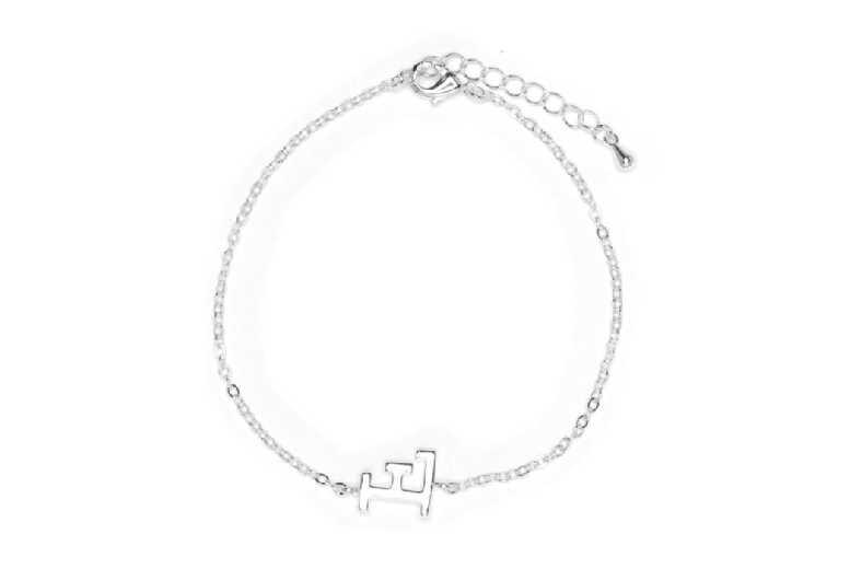 Luxenter Personalised Silver Finish Adjustable Alphabet Bracelet - Rhodium Plated, 16-19Cm, Custom Initial