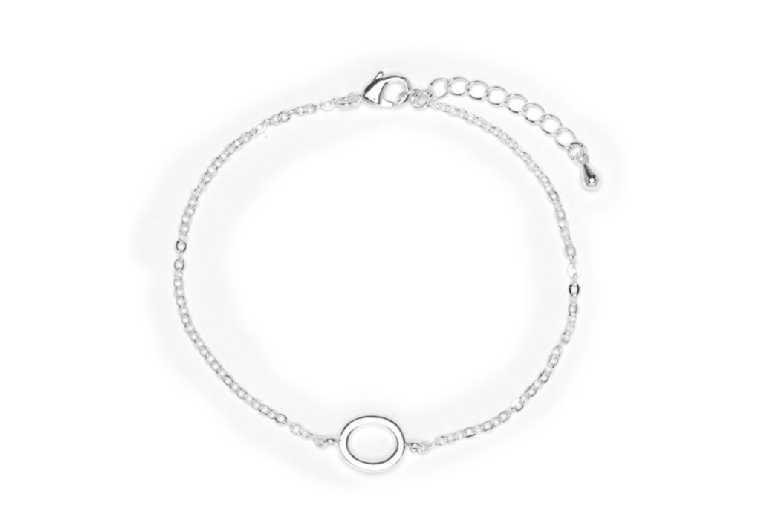 Luxenter Personalised Silver Finish Alphabet Bracelet - Adjustable Women's Charm, Rhodium-Plated, 16cm+3cm