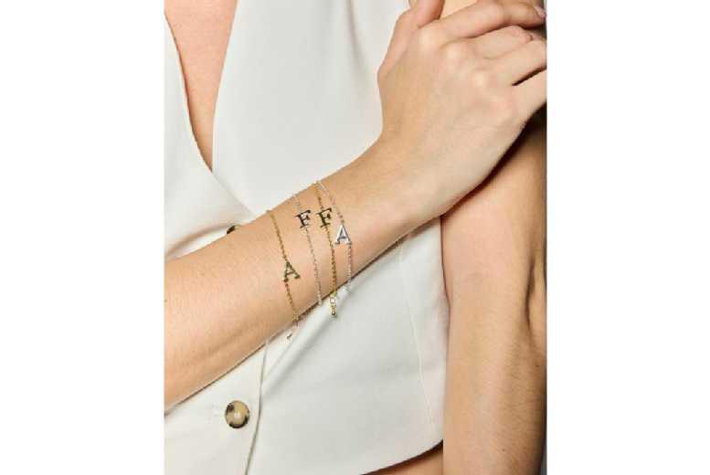 Luxenter Personalised Silver Finish Adjustable Alphabet A Charm Bracelet - Rhodium-Plated, 16Cm+3Cm Extension