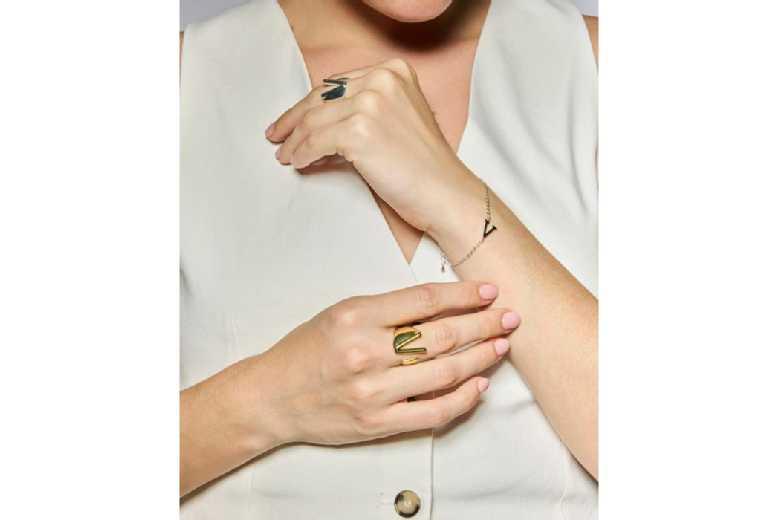 Luxenter Rhodium Finish Personalised 'V' Charm Bracelet - Adjustable, Tarnish-Resistant, 16+3Cm
