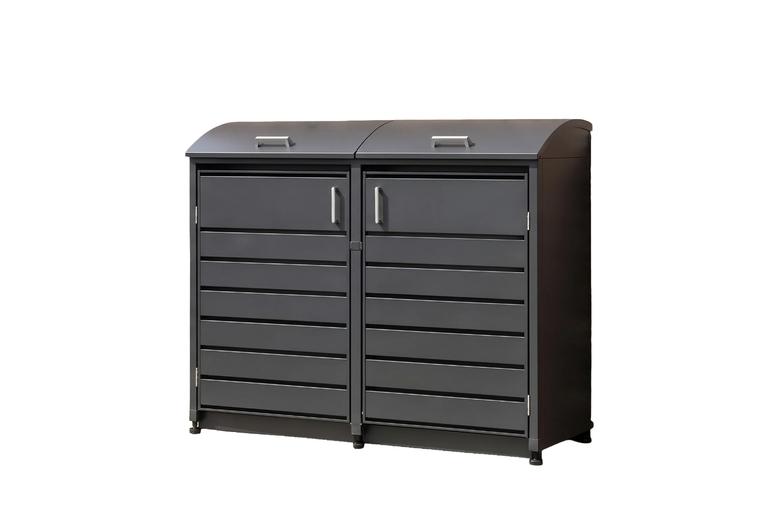 139Cm 2 Bay Curved Crescent Bin Storage Unit