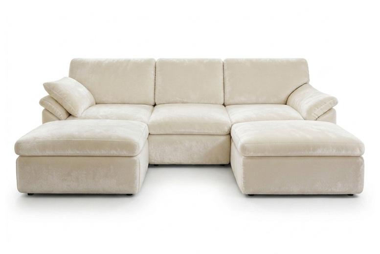 5-Seater U-Shaped Modular Cloud Sofa - Grey Or Beige