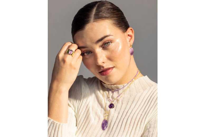 Luxenter 18K Yellow Gold Amethyst Cubic Zirconia Pendant Necklace - Statement Jewellery Gift