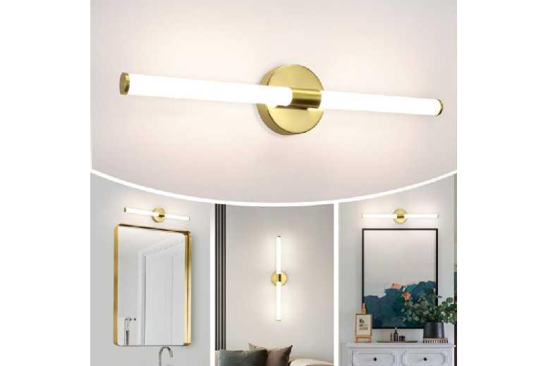 Nettlife 60Cm Led Wall Mirror Light - Gold Finish, Modern Pre-Lit Festive Decoration