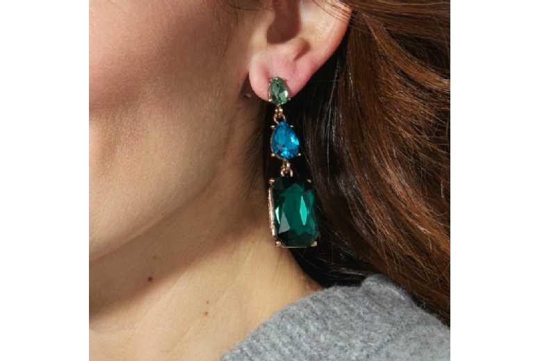 Luxenter Lali 18K Gold Plated Turquoise Statement Earrings - Handcrafted Dangle Jewellery