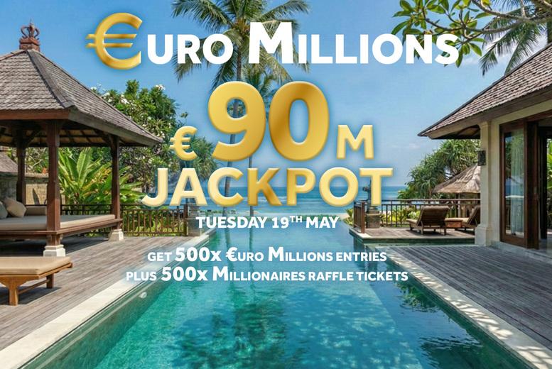 500 Euromillions Lines & 500 Millionaires Raffle Tickets - €105M Jackpot On Friday 22Nd May!