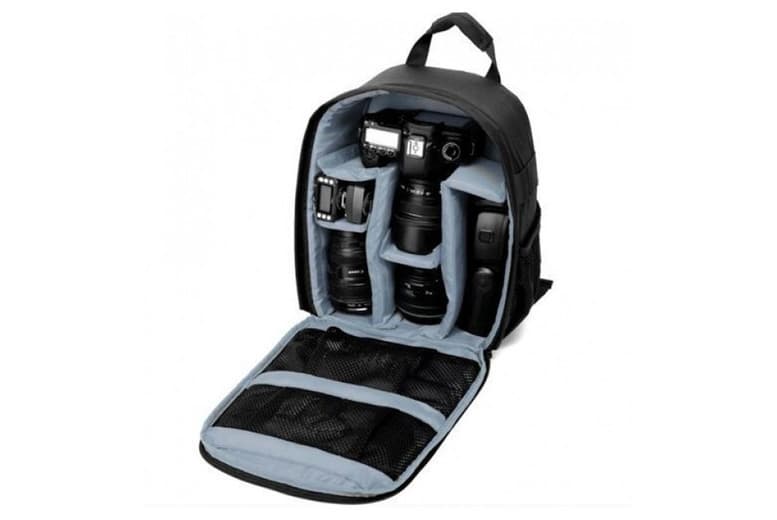 Multi-Functional Waterproof Camera & Travel Backpack - Durable Polyester, Weatherproof, Organised Storage, 34Cm X 26.5Cm X 12.5Cm