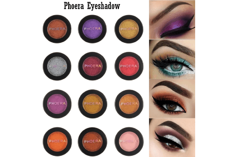 Phoera Ultra Metallic Glam Eyeshadow - Long-Lasting Cream-Powder, Crease-Free, Vibrant Metallic Finish