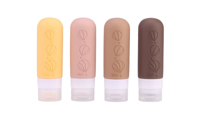 4Pk Leak-Proof Silicone Makeup Travel Bottles - Cream & Liquid Formula, Tsa-Approved, Wide Opening