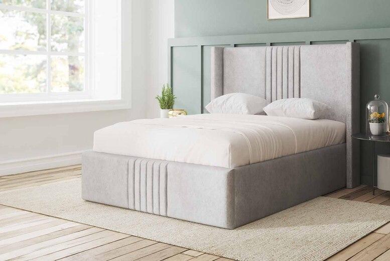 Silver Naples Ottoman Divan Bed With Storage