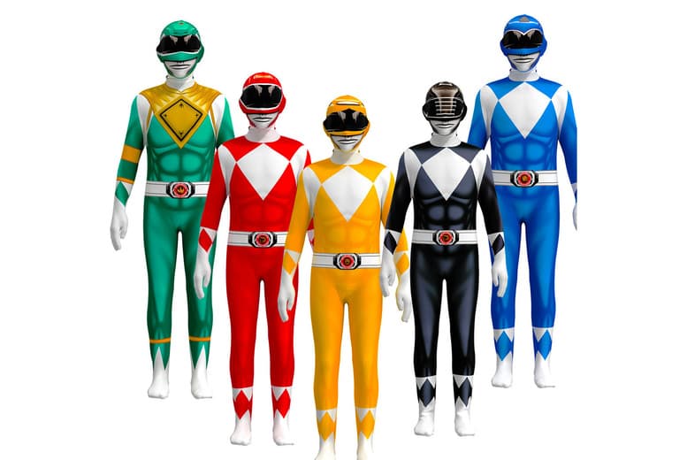 Kids Power Rangers Superhero Costume - 6 Colours & 6 Sizes | Fancy Dress Outfit