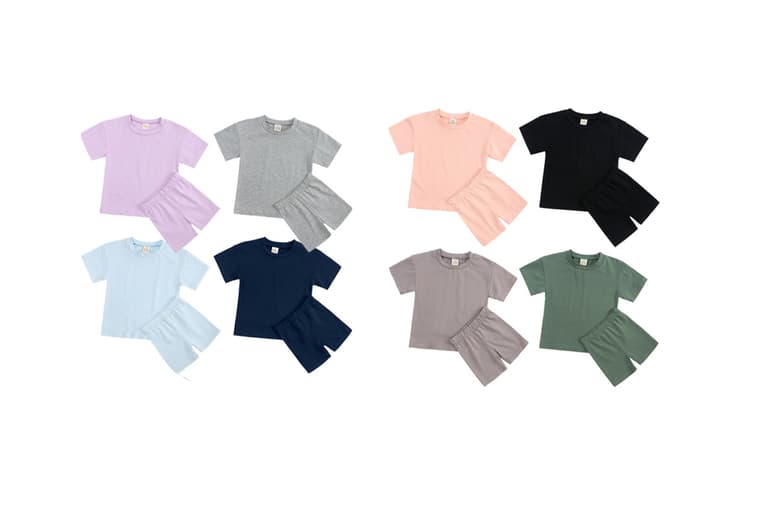Unisex Kids' 100% Cotton Summer T-Shirt Set - Breathable, Classic Fit, 8 Colours