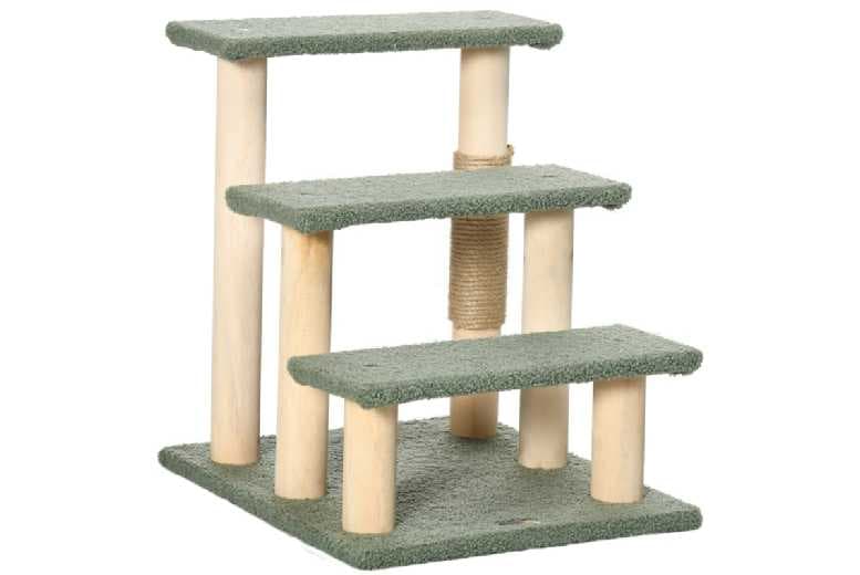 48Cm Plush Cat Tree Scratching Ladder - Jute Posts, Multi-Level, Space-Saving