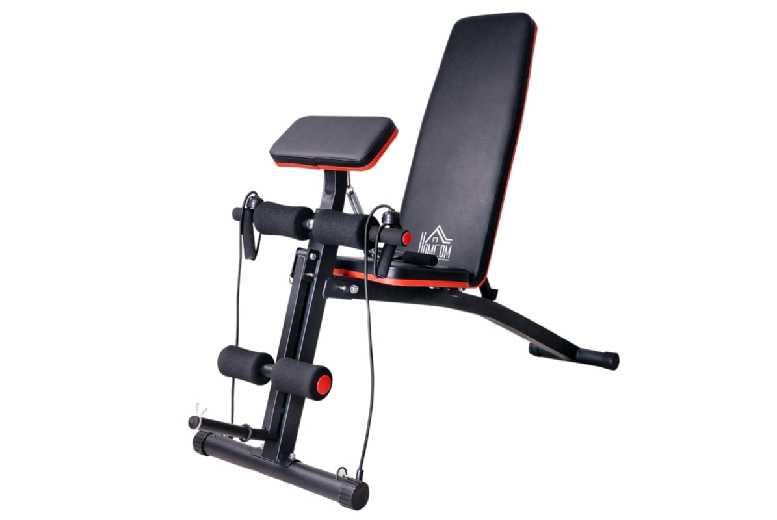 Price Drop! Foldable Multi-Position Exercise Bench - 6-Level Adjustable, Full-Body Strength Trainer, Home Gym Fitness, Black/Red