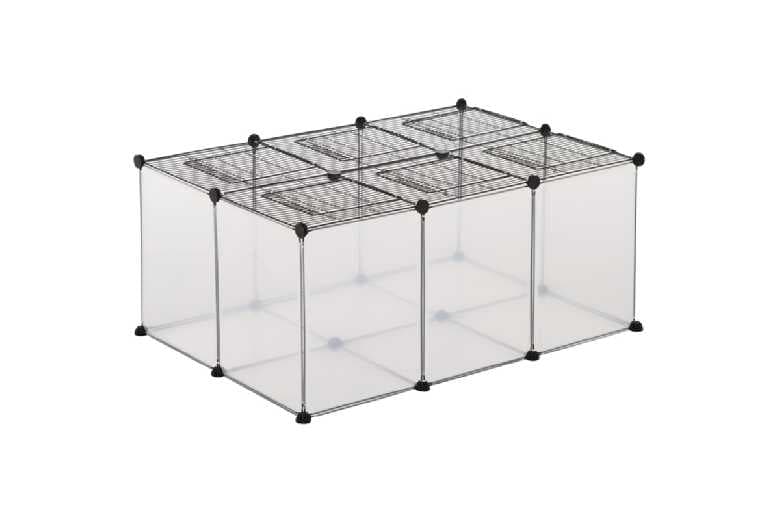 22-Panel Diy Dog Playpen, Transparent, Foldable & Expandable - Ideal For Small Breeds