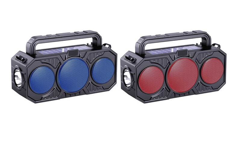 Solar Powered Bluetooth Speaker W/ Flashlight & Power Bank - 3 Colours