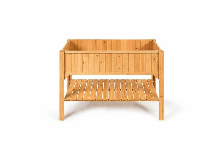 Compact Raised Garden Bed With Shelf