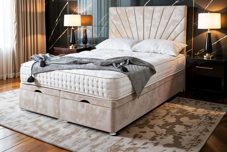 Bella Horizon Ottoman Storage Bed W/ Headboard