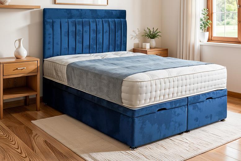 Blue Coniston Ottoman Storage Bed