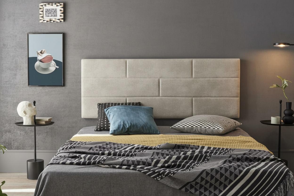 Fabric Brick Upholstered Headboard - 5 Sizes, 3 Colours