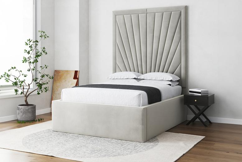 Silver Roisin Sunrise Ottoman Storage Bed