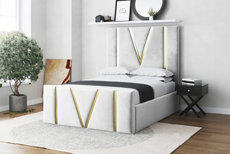 Carlin Ottoman Storage Bed With Headboard - 5 Sizes
