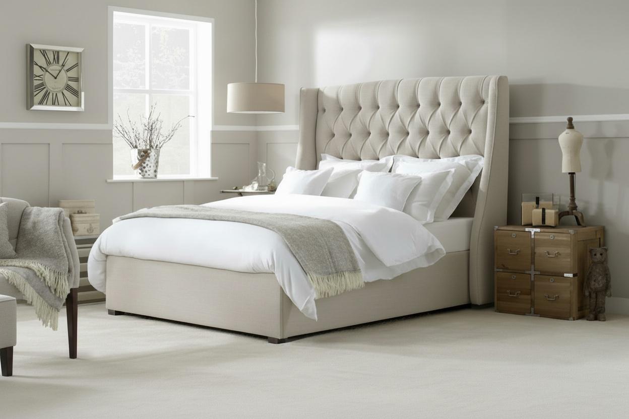Charlotte Wingback Divan Bed With Storage