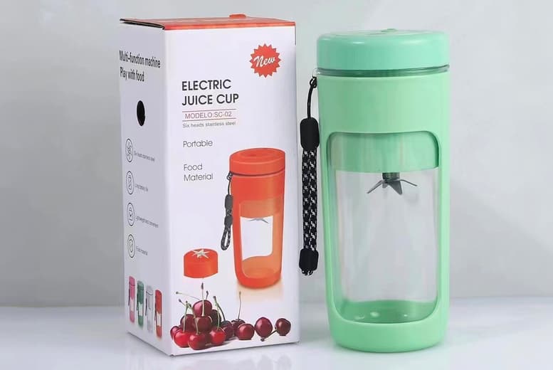 Portable Usb Juicer Blender - 450Ml, Double Layer, 6-Blade, 4 Colours