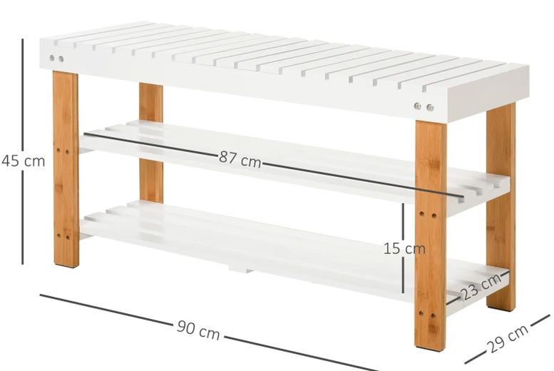 Space-Saving Mdf Slatted Dining Bench With Hidden Storage - Solid Pine Frame, 130Kg Capacity