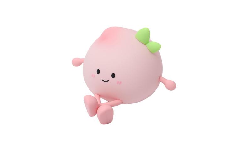 Mini Peach-Shaped Silicone Night Light - 2 Colours & 2 Options