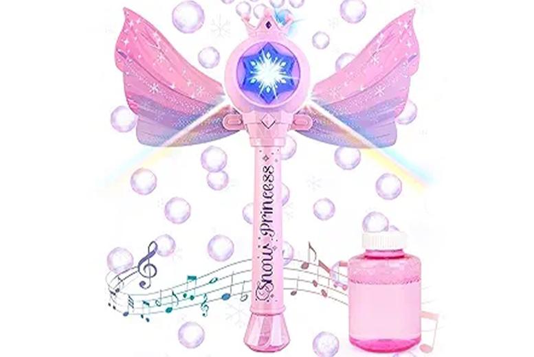 Price Drop! Princess Bubble Blower Wand For Kids - Battery-Operated, Musical, Ages 3+, Imaginative Outdoor Toy