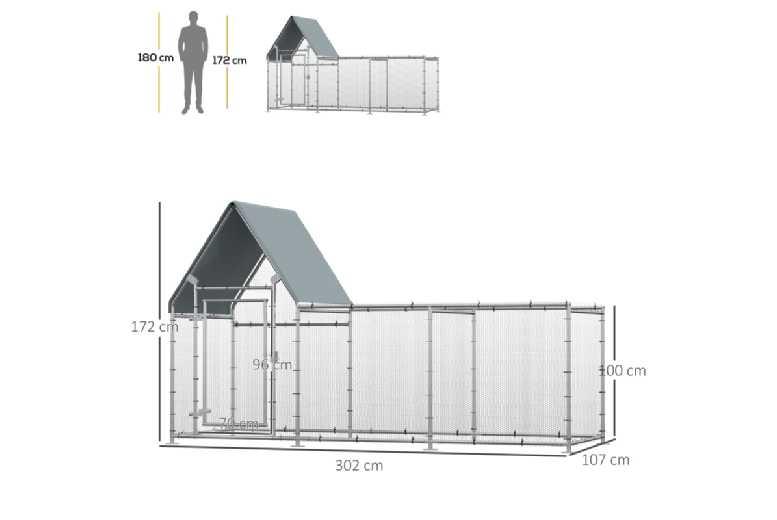 Large Walk-In Chicken & Rabbit Run - Secure Outdoor Small Pet Enclosure With Lockable Door, Weather Cover & Easy Assembly