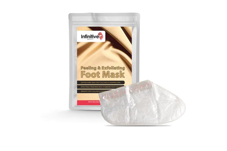 Infinitive Beauty Peeling & Exfoliating Foot Mask - Callus Removal, Smooth Feet, Fits Up To Size 9 (1, 3 Or 5 Pack)