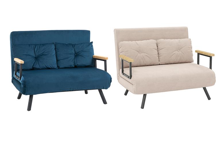 Convertible 2-Seater Sofa Bed With Adjustable Backrest