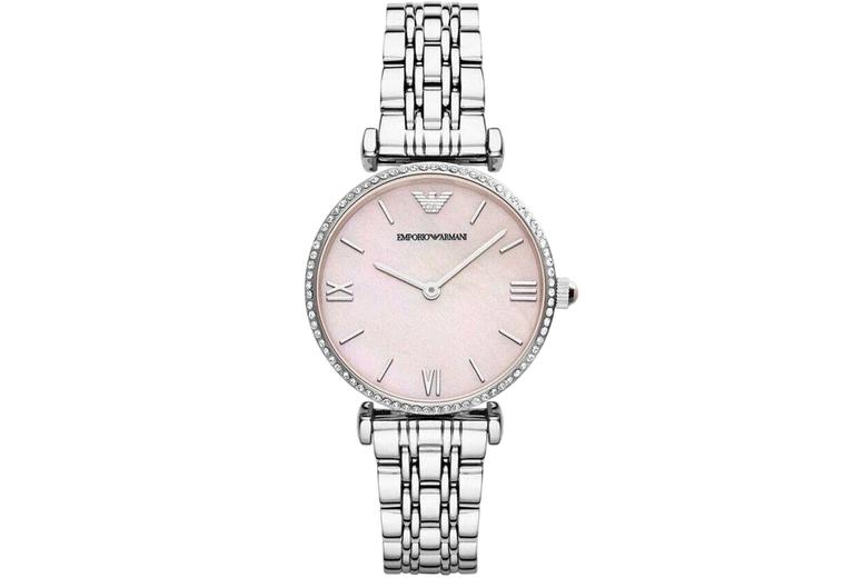Emporio Armani Ar1779 T-Bar Pink Mother-Of-Pearl Ladies Watch