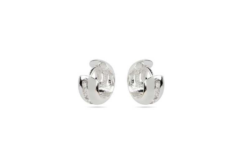 Luxenter Sterling Silver Zirconia Stud Earrings - Handcrafted, Polished Finish