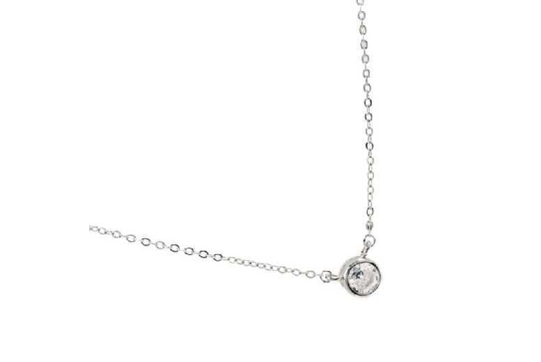 Luxenter Rhodium-Plated Zirconium Pendant Necklace - Adjustable Silver Tone, Lightweight, Elegant Gift Jewellery